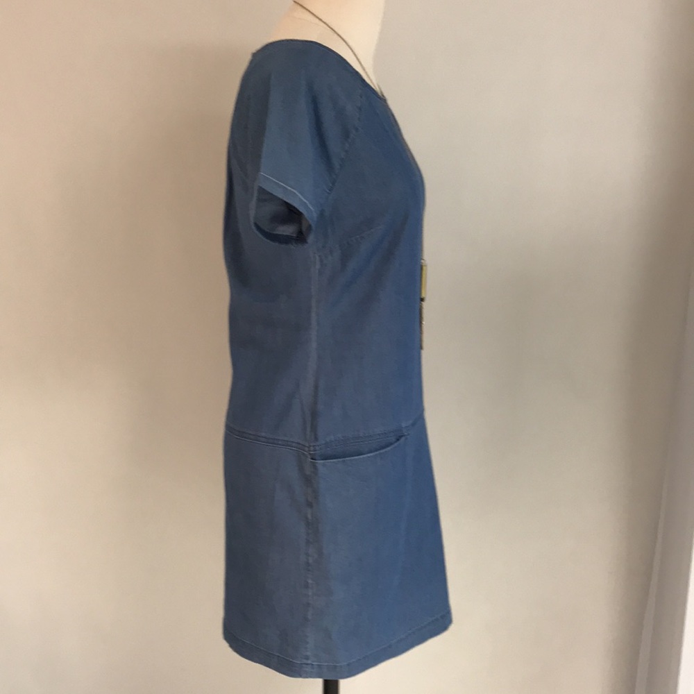 Divided Blue Mini Dress - Picture 5 of 8